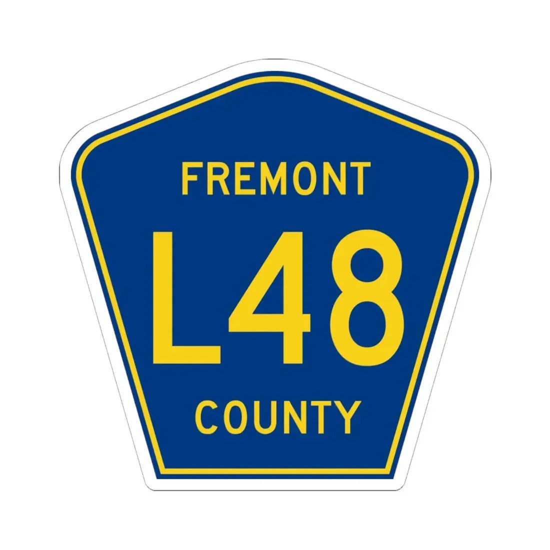 Fremont County Route L48 IA (Iowa) (Road Sign) STICKER Vinyl Kiss-Cut Decal 6 Inch White - The Sticker Space