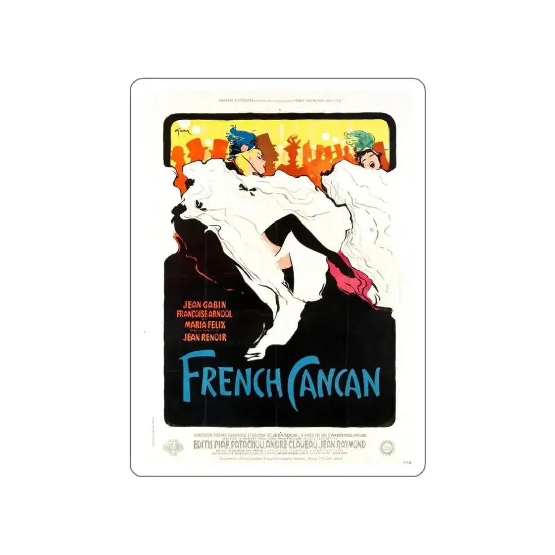French Cancan (1955), poster (Magazine Illustration) STICKER Vinyl Die-Cut Decal - The Sticker Space