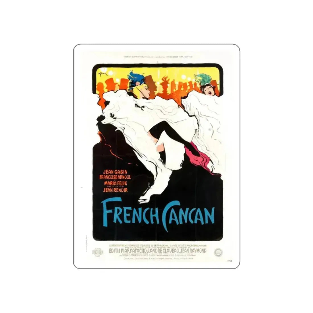French Cancan (1955), poster (Magazine Illustration) STICKER Vinyl Die-Cut Decal White Die-Cut 3 Inch - The Sticker Space