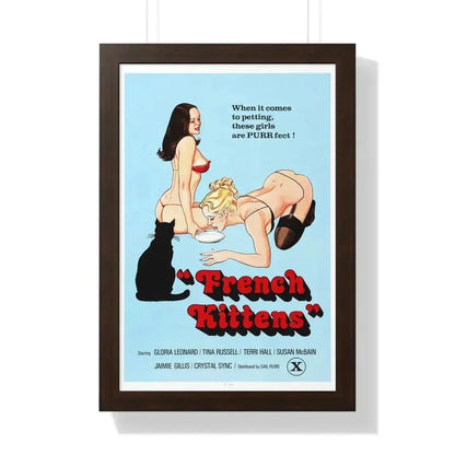 FRENCH KITTENS 1978 - Framed Movie Poster 16″ x 24″ Walnut - The Sticker Space