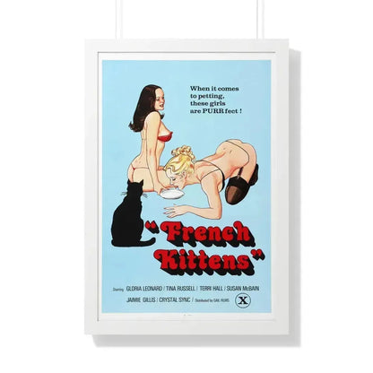 FRENCH KITTENS 1978 - Framed Movie Poster 20" x 30" White - The Sticker Space