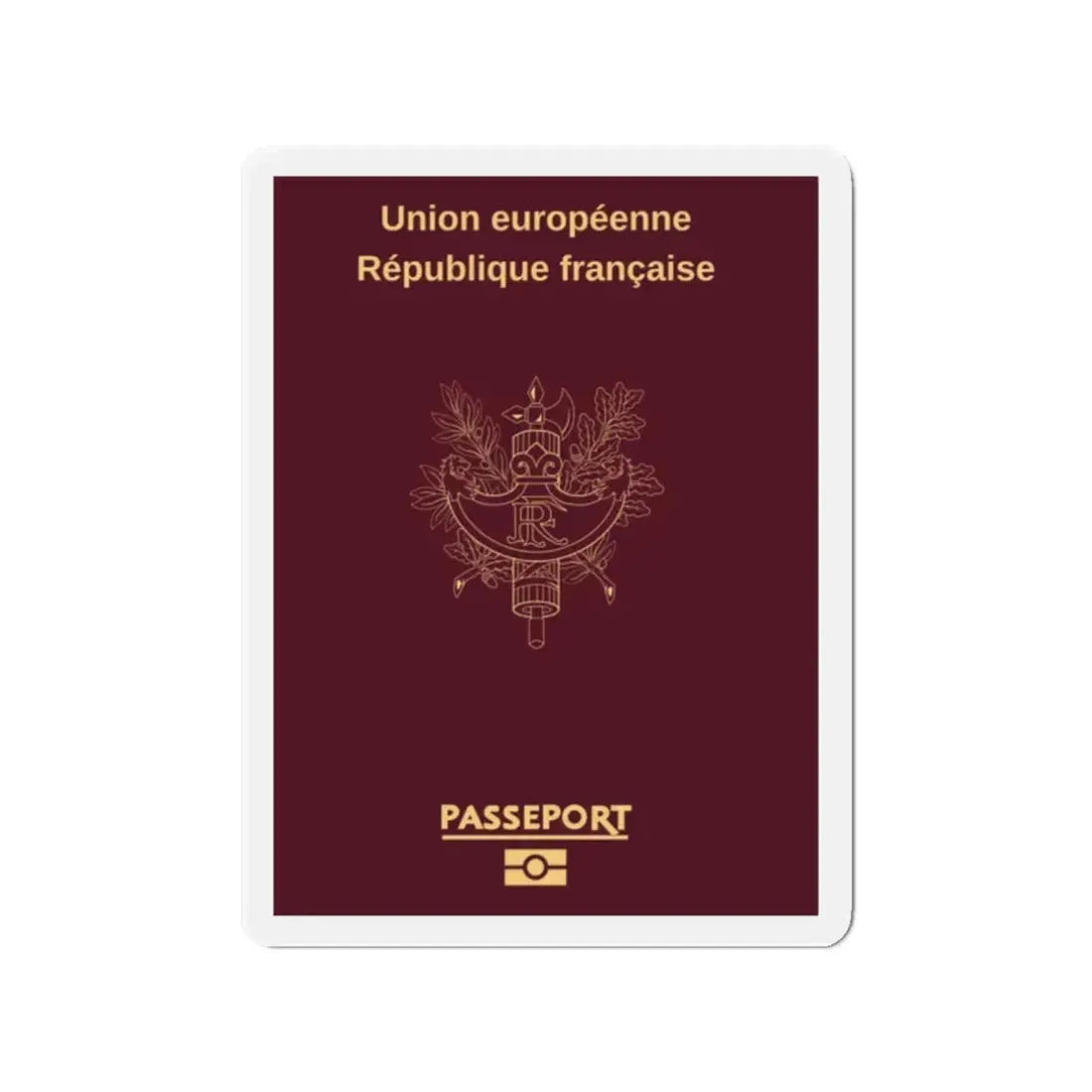 French Passport - Refrigerator Magnet 2 Inch - The Sticker Space