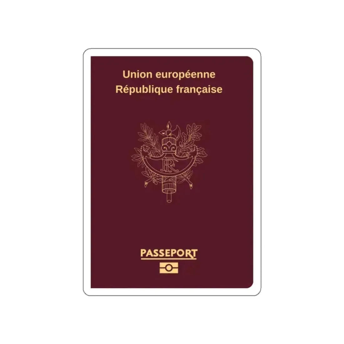 French Passport STICKER Vinyl Die-Cut Decal 2 Inch - The Sticker Space