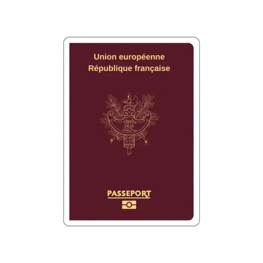 French Passport STICKER Vinyl Die-Cut Decal 2 Inch - The Sticker Space