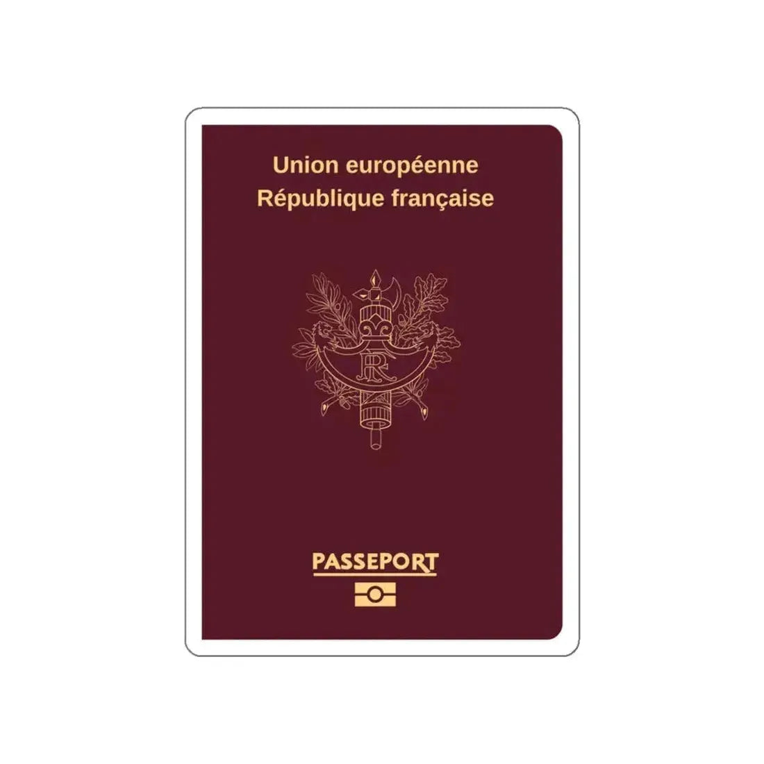 French Passport STICKER Vinyl Die-Cut Decal 4 Inch - The Sticker Space