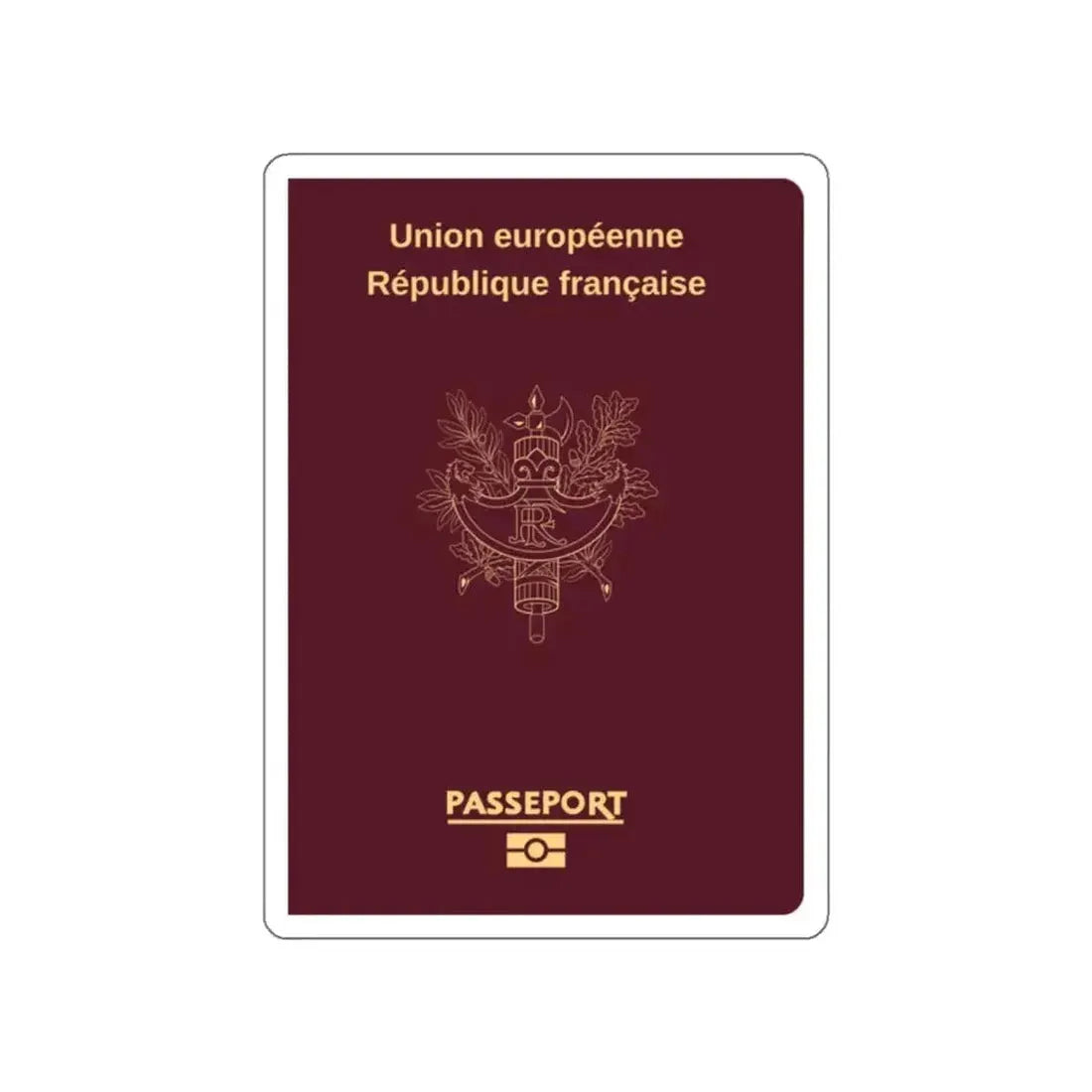 French Passport STICKER Vinyl Die-Cut Decal - The Sticker Space