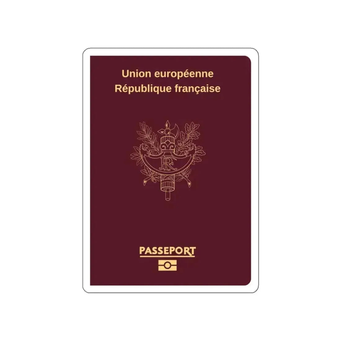 French Passport STICKER Vinyl Die-Cut Decal - The Sticker Space