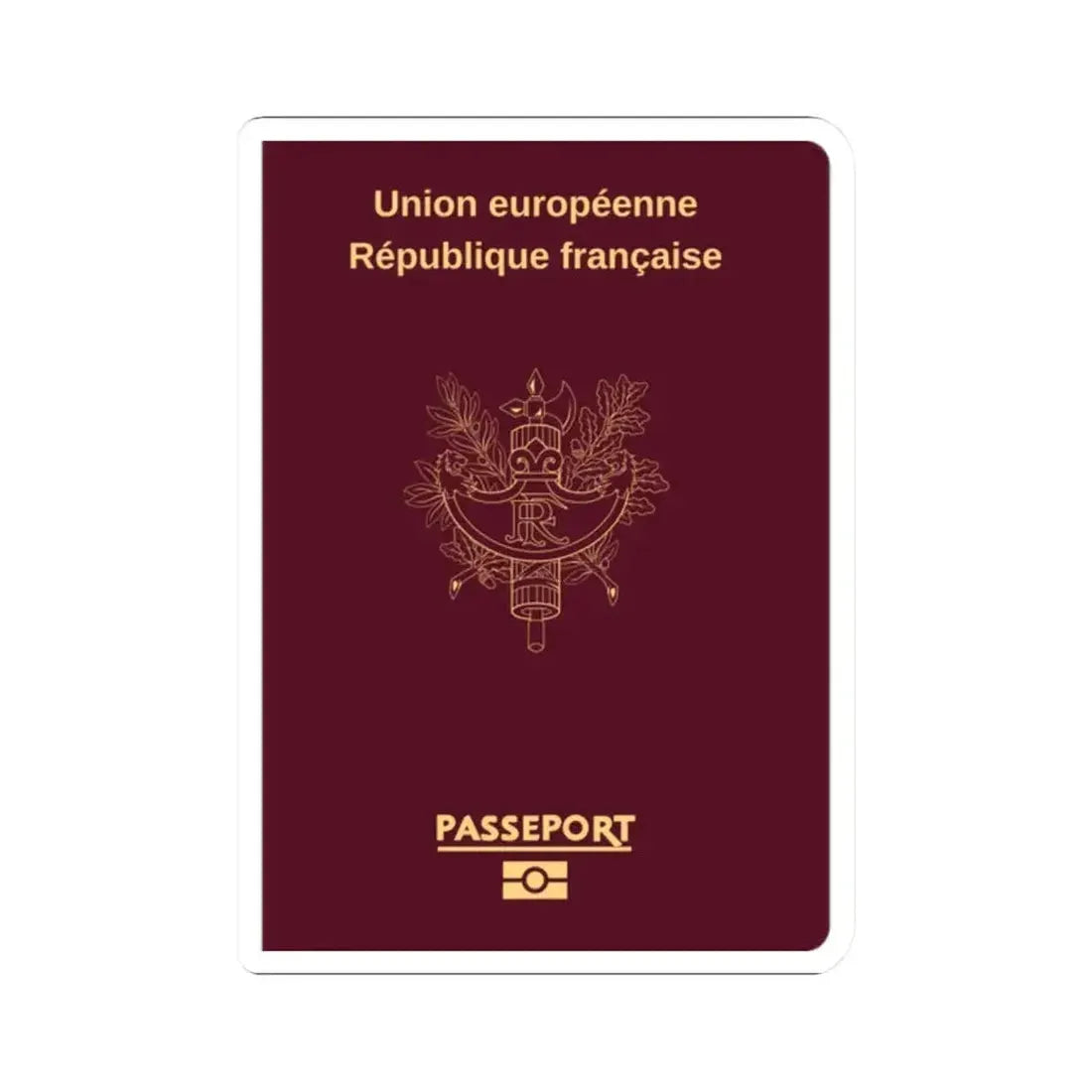 French Passport - STICKER Vinyl Kiss-Cut Decal 2 Inch White - The Sticker Space