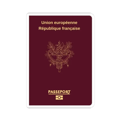 French Passport - STICKER Vinyl Kiss-Cut Decal 3 Inch White - The Sticker Space