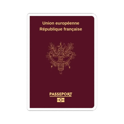 French Passport - STICKER Vinyl Kiss-Cut Decal 4 Inch White - The Sticker Space
