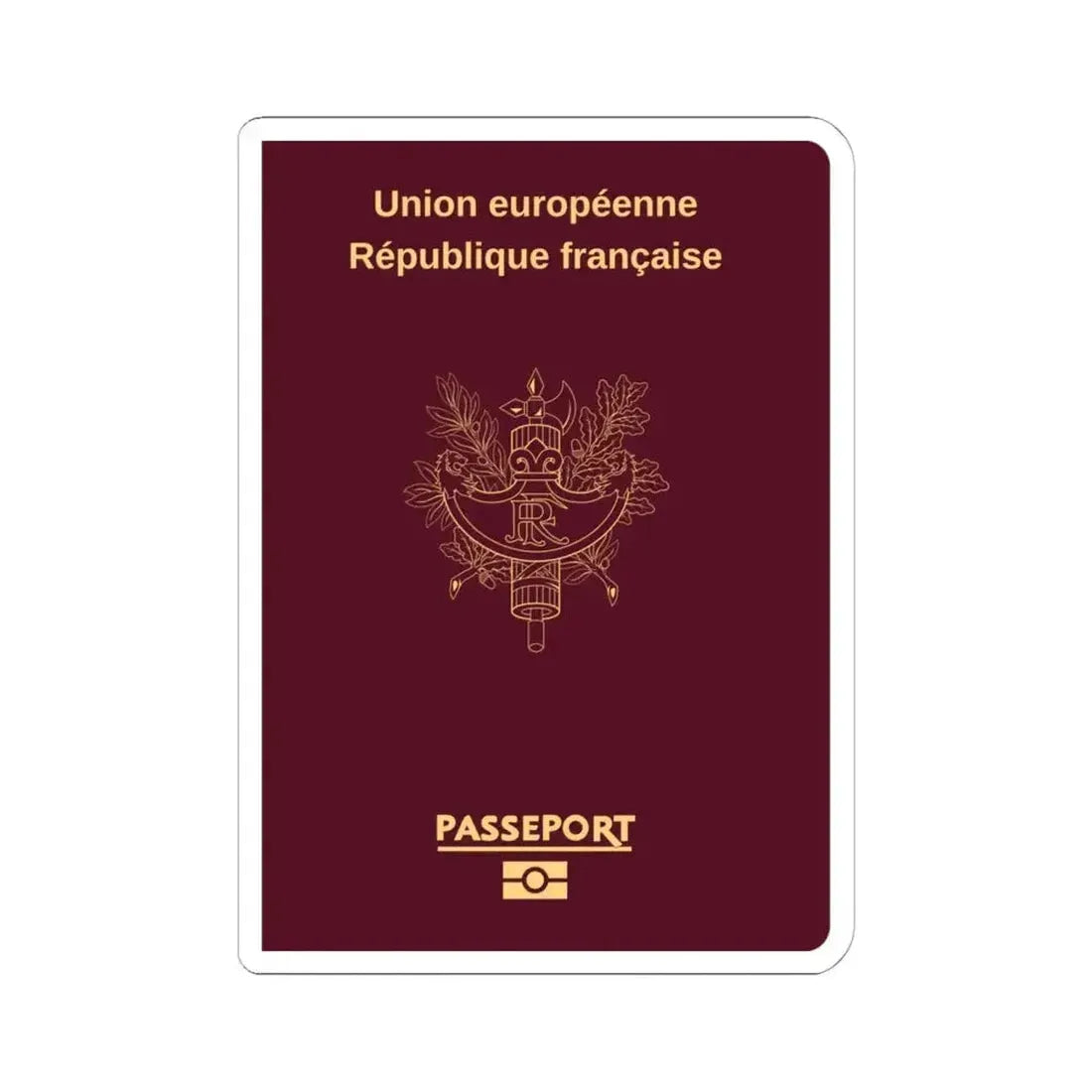 French Passport - STICKER Vinyl Kiss-Cut Decal 6 Inch White - The Sticker Space