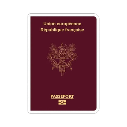 French Passport - STICKER Vinyl Kiss-Cut Decal 6 Inch White - The Sticker Space