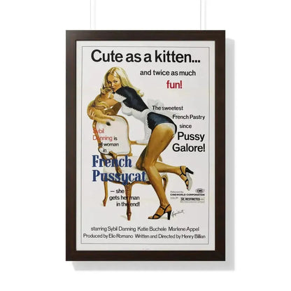 FRENCH PUSSYCAT 1972 - Framed Movie Poster 20" x 30" Walnut - The Sticker Space