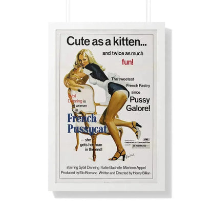 FRENCH PUSSYCAT 1972 - Framed Movie Poster 20" x 30" White - The Sticker Space