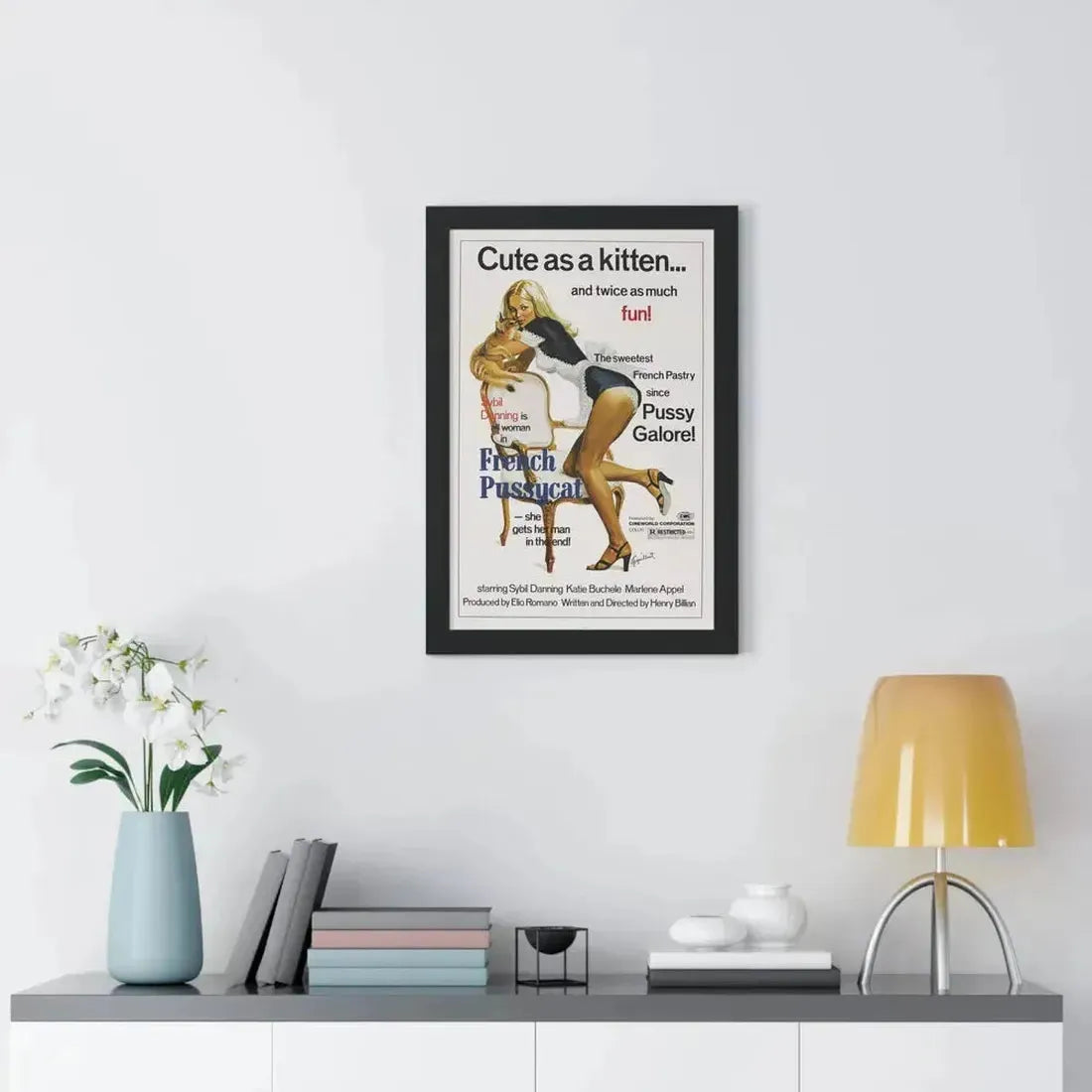 FRENCH PUSSYCAT 1972 - Framed Movie Poster - The Sticker Space
