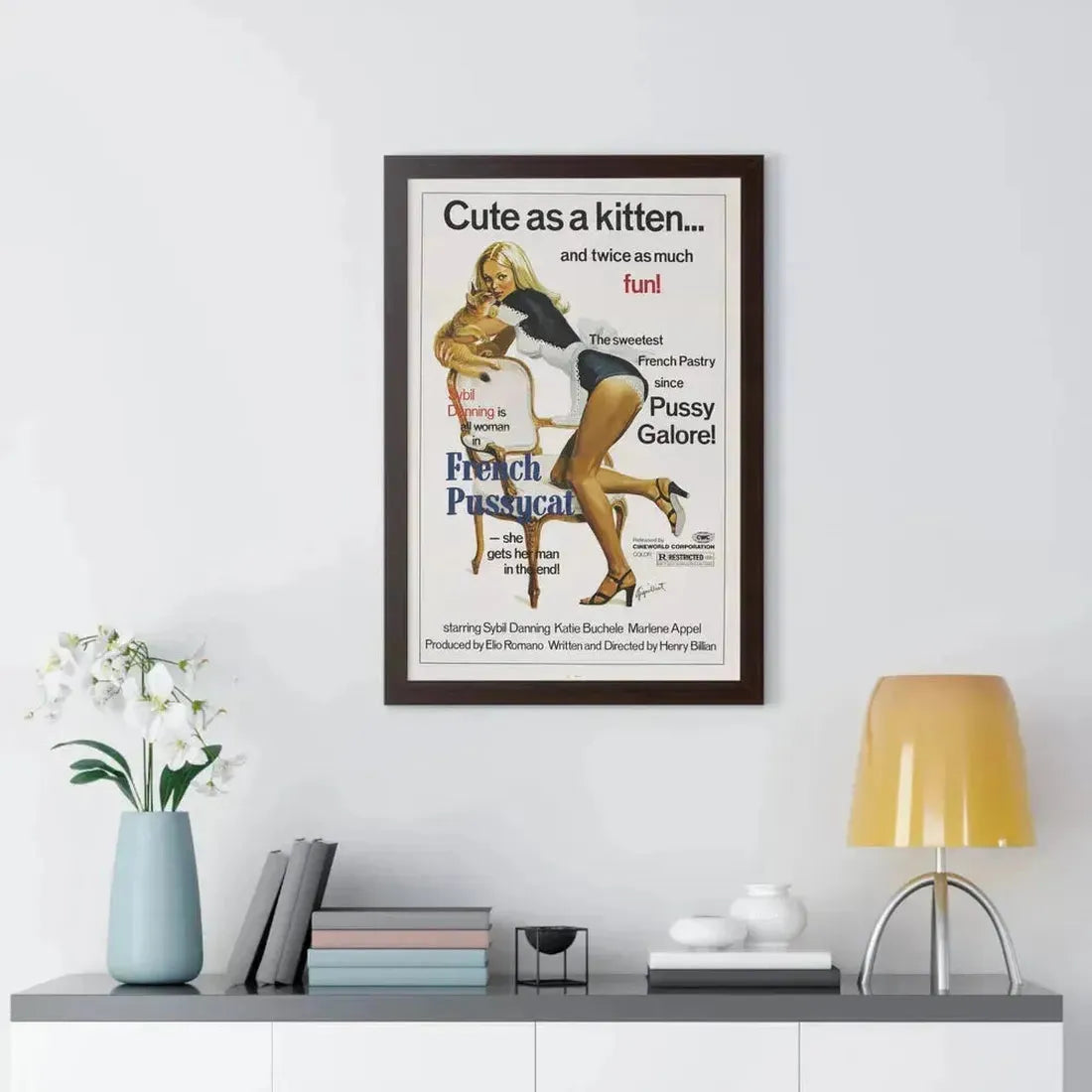 FRENCH PUSSYCAT 1972 - Framed Movie Poster - The Sticker Space