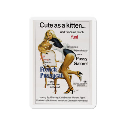 FRENCH PUSSYCAT 1972 Movie Poster - Die-Cut Magnet-2" x 2"-The Sticker Space