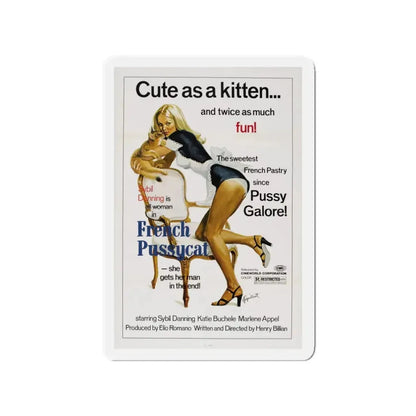 FRENCH PUSSYCAT 1972 Movie Poster - Refrigerator Magnet 3 Inch - The Sticker Space