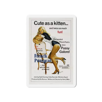 FRENCH PUSSYCAT 1972 Movie Poster - Refrigerator Magnet 5 Inch - The Sticker Space