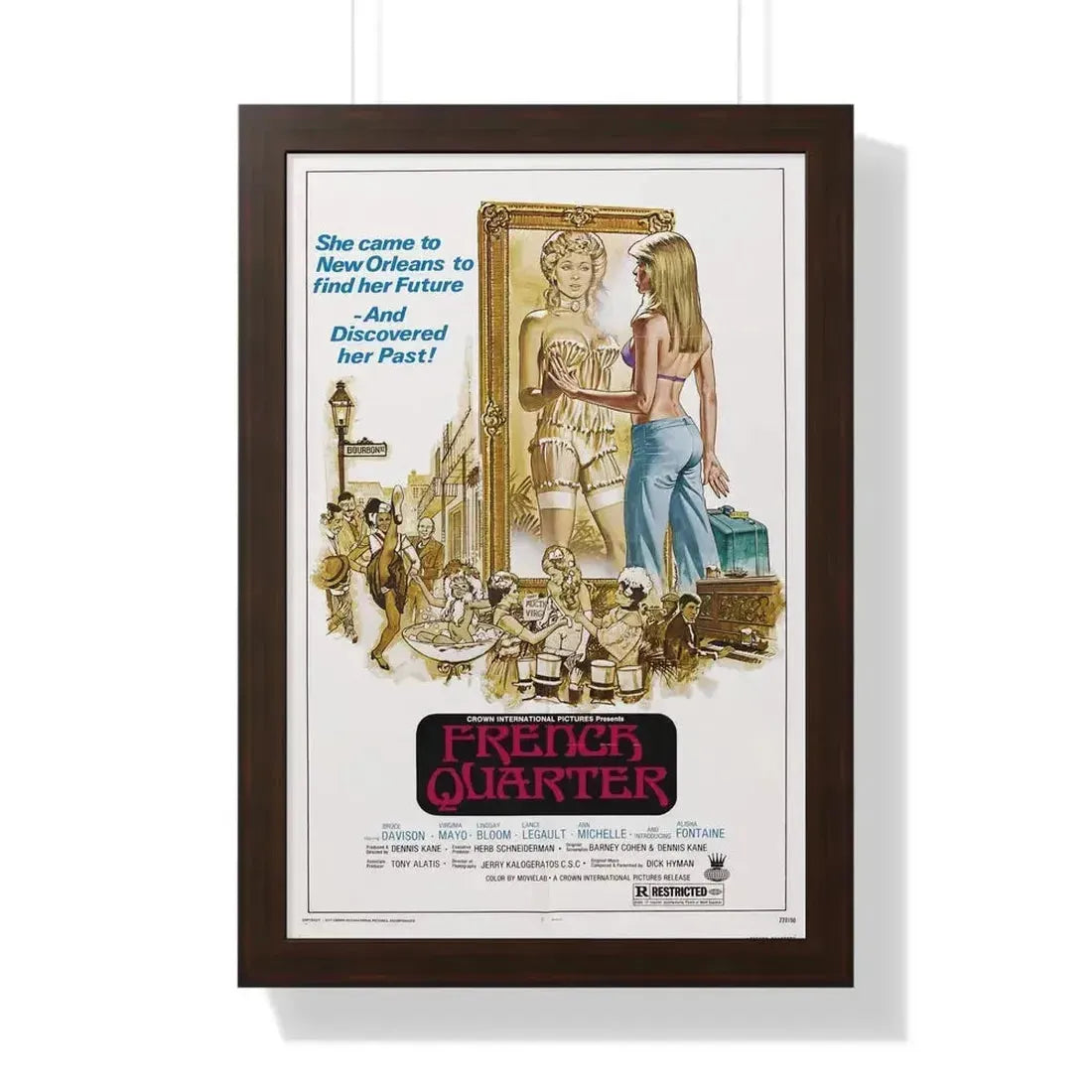 FRENCH QUARTER 1978 - Framed Movie Poster 16″ x 24″ Walnut - The Sticker Space