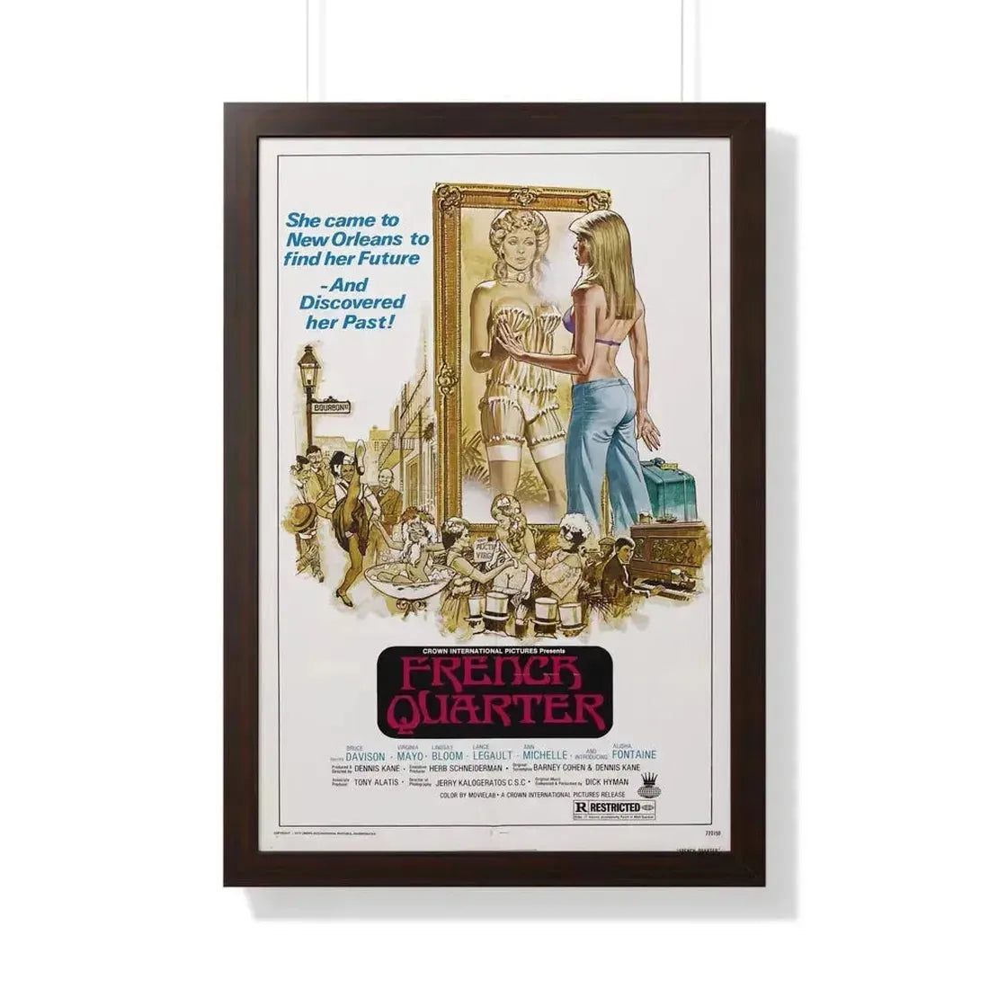 FRENCH QUARTER 1978 - Framed Movie Poster 20" x 30" Walnut - The Sticker Space