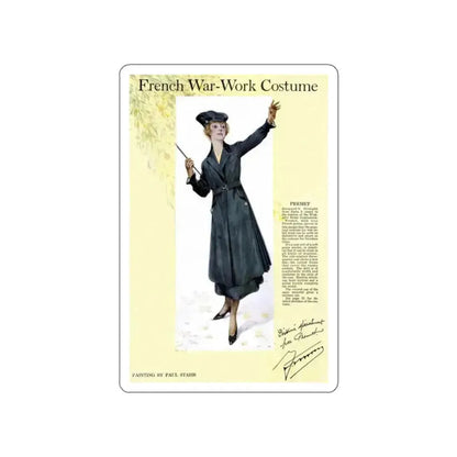 French War-Work Costume, Women's Home Companion, September 1917 (Magazine Illustration) STICKER Vinyl Die-Cut Decal - The Sticker Space