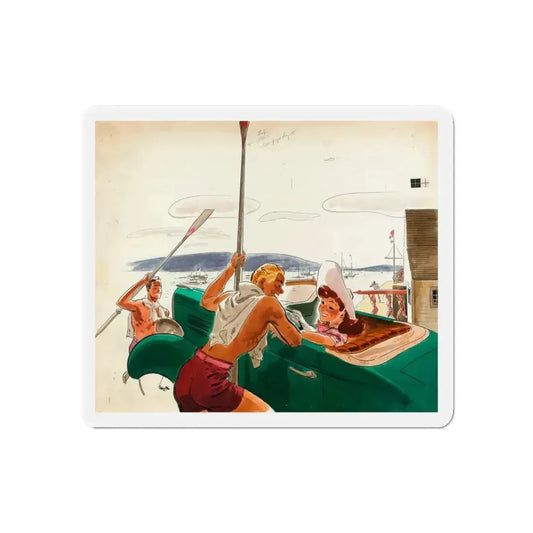 French Without a Struggle, Collier's National Weekly illustration (Magazine Illustration) Refrigerator Magnet 6 Inch Die-Cut - The Sticker Space