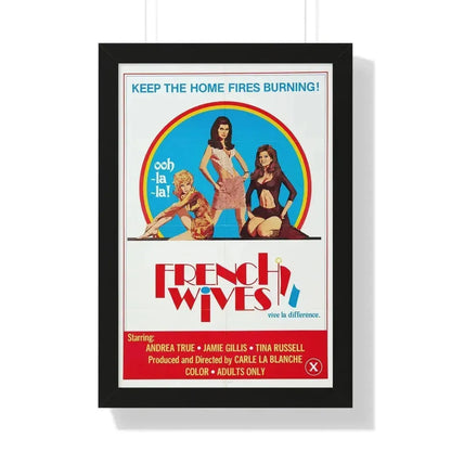 FRENCH WIVES 1979 - Framed Movie Poster 16″ x 24″ Black - The Sticker Space