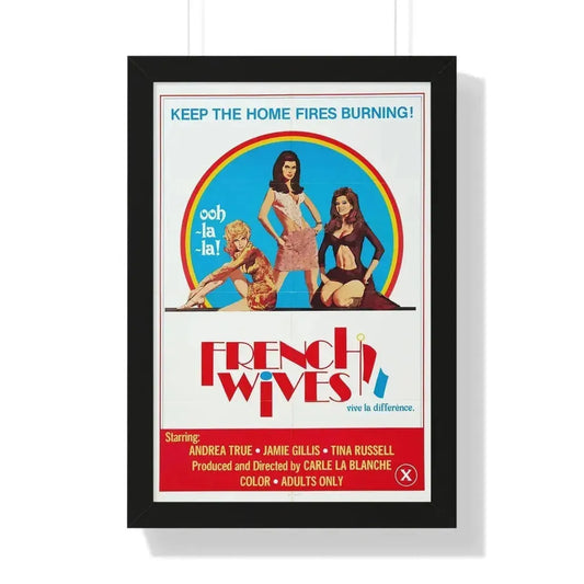 FRENCH WIVES 1979 - Framed Movie Poster 16″ x 24″ Black - The Sticker Space