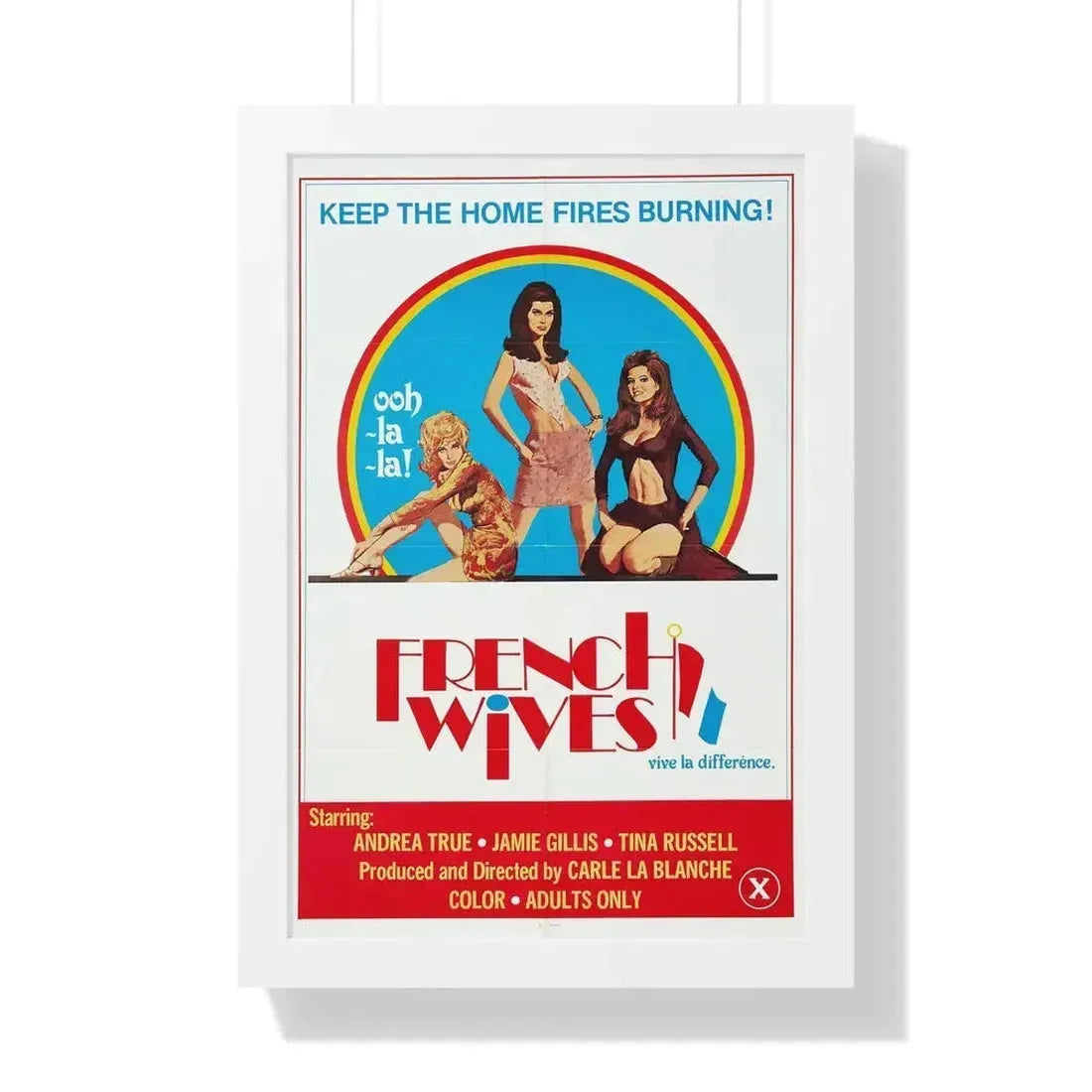 FRENCH WIVES 1979 - Framed Movie Poster 16″ x 24″ White - The Sticker Space