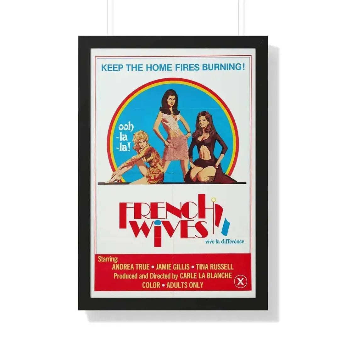 FRENCH WIVES 1979 - Framed Movie Poster 20" x 30" Black - The Sticker Space