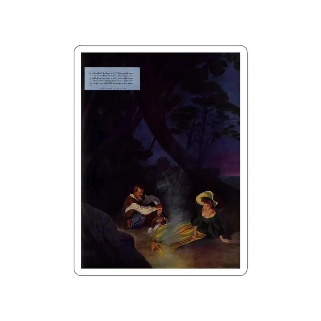 Frenchman's Creek (Pt. 2), Ladies' Home Journal, November 1941 (Magazine Illustration) STICKER Vinyl Die-Cut Decal White Die-Cut 3 Inch - The Sticker Space