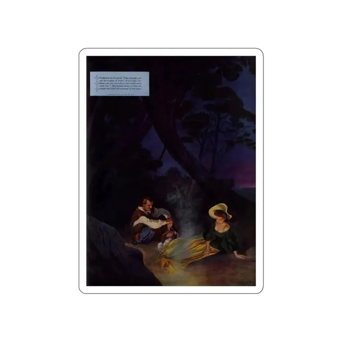 Frenchman's Creek (Pt. 2), Ladies' Home Journal, November 1941 (Magazine Illustration) STICKER Vinyl Die-Cut Decal White Die-Cut 4 Inch - The Sticker Space