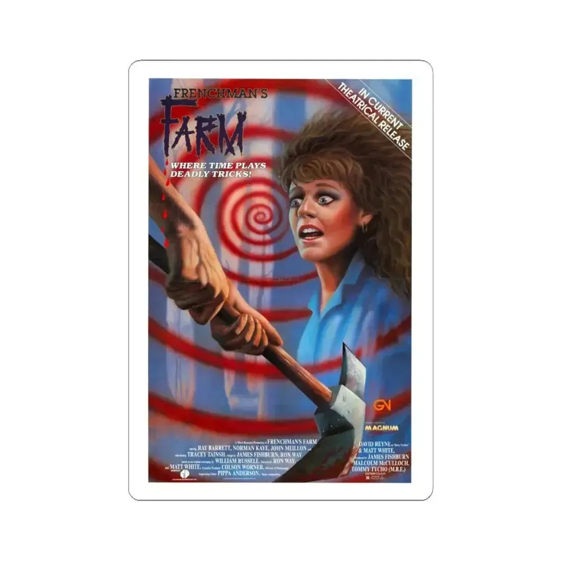 FRENCHMAN'S FARM 1987 Movie Poster - STICKER Vinyl Kiss-Cut Decal 6 Inch White - The Sticker Space