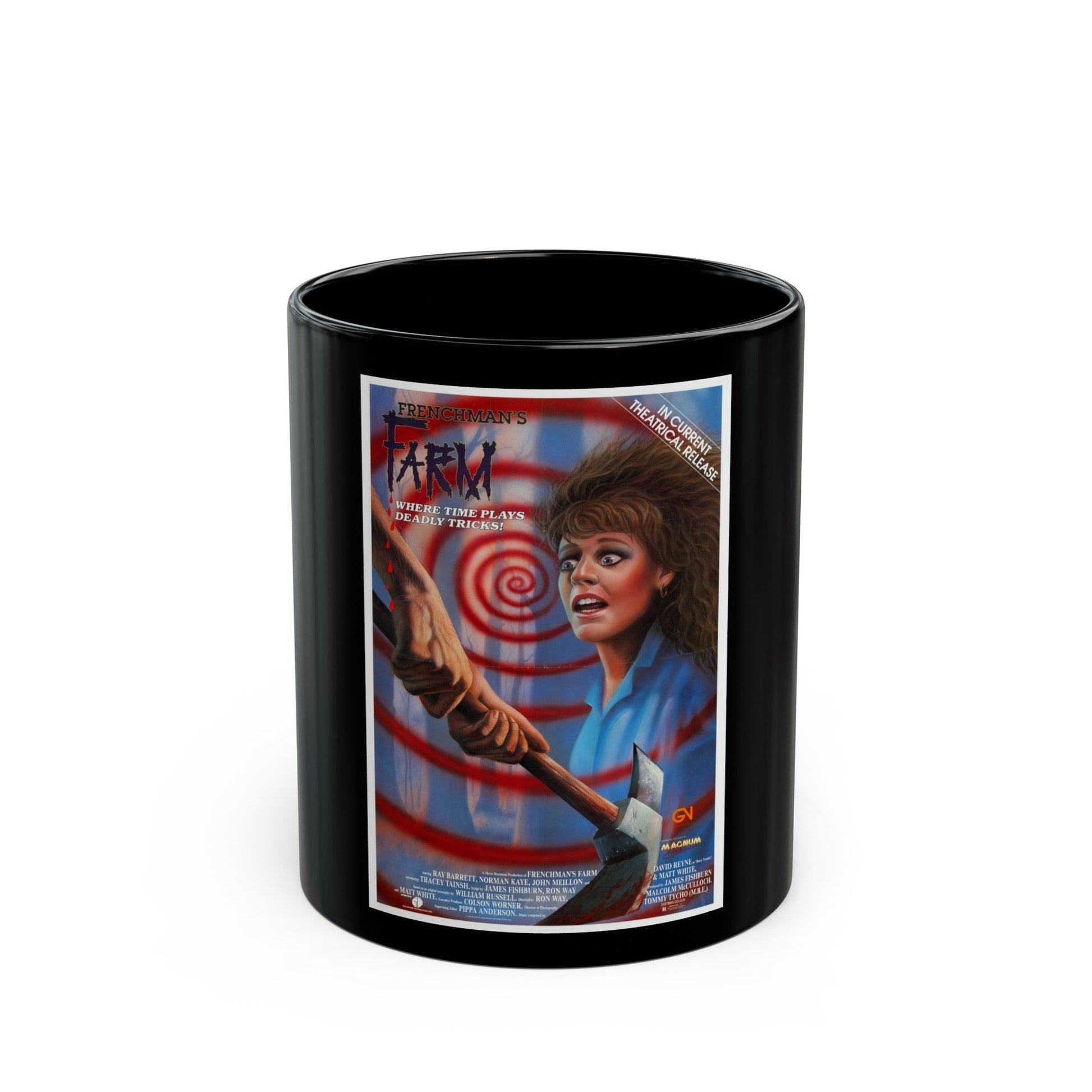 FRENCHMAN'S FARM 1987 Movie Poster - Black Coffee Mug-11oz-The Sticker Space