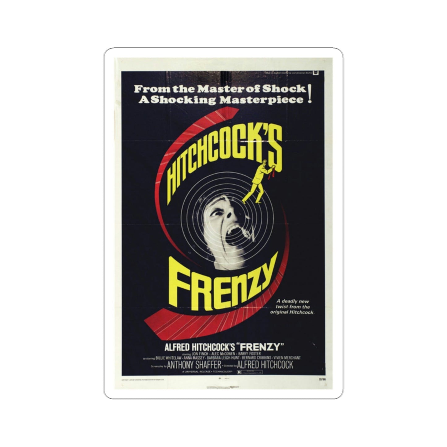 Frenzy 1972 Movie Poster STICKER Vinyl Die-Cut Decal-2 Inch-The Sticker Space