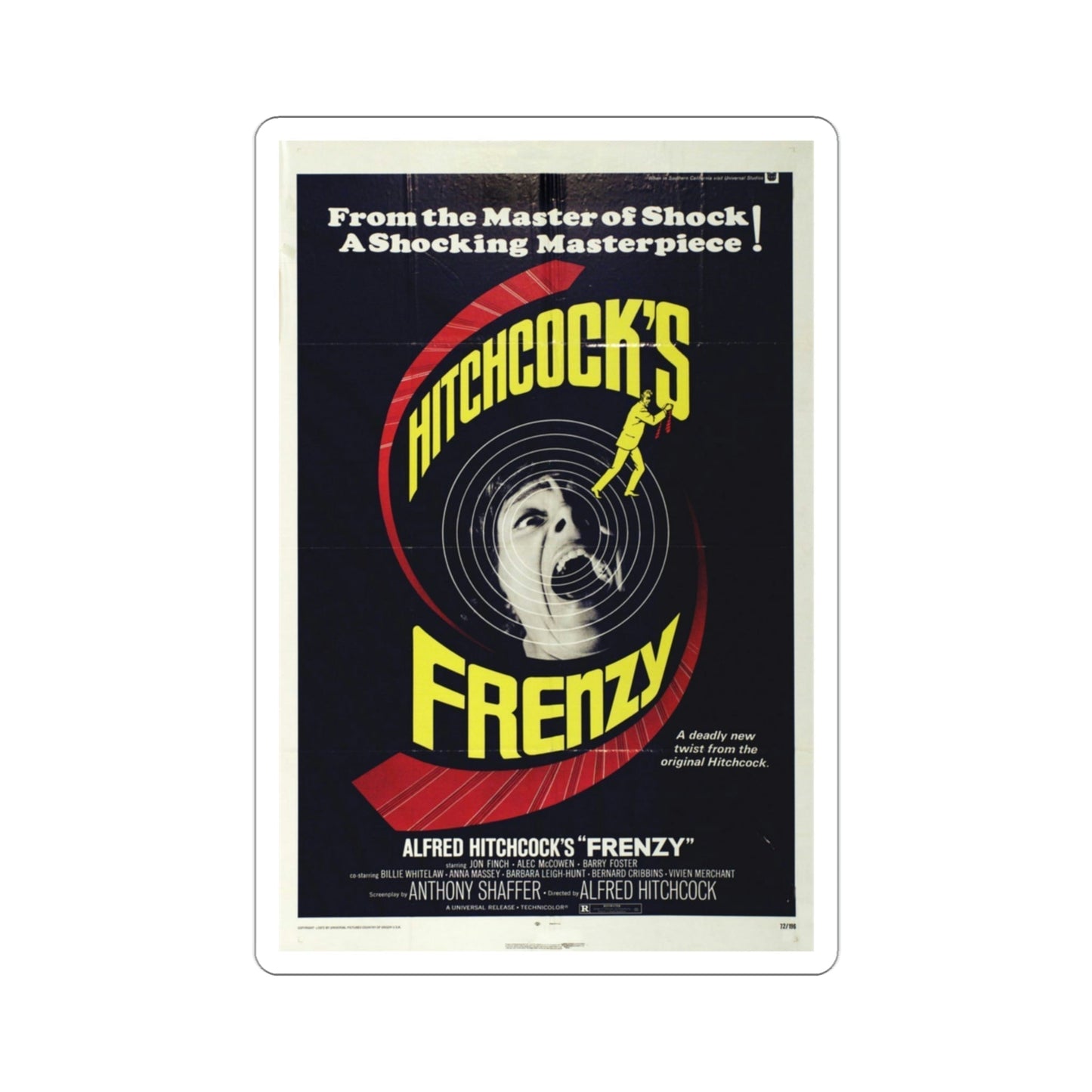 Frenzy 1972 Movie Poster STICKER Vinyl Die-Cut Decal-3 Inch-The Sticker Space