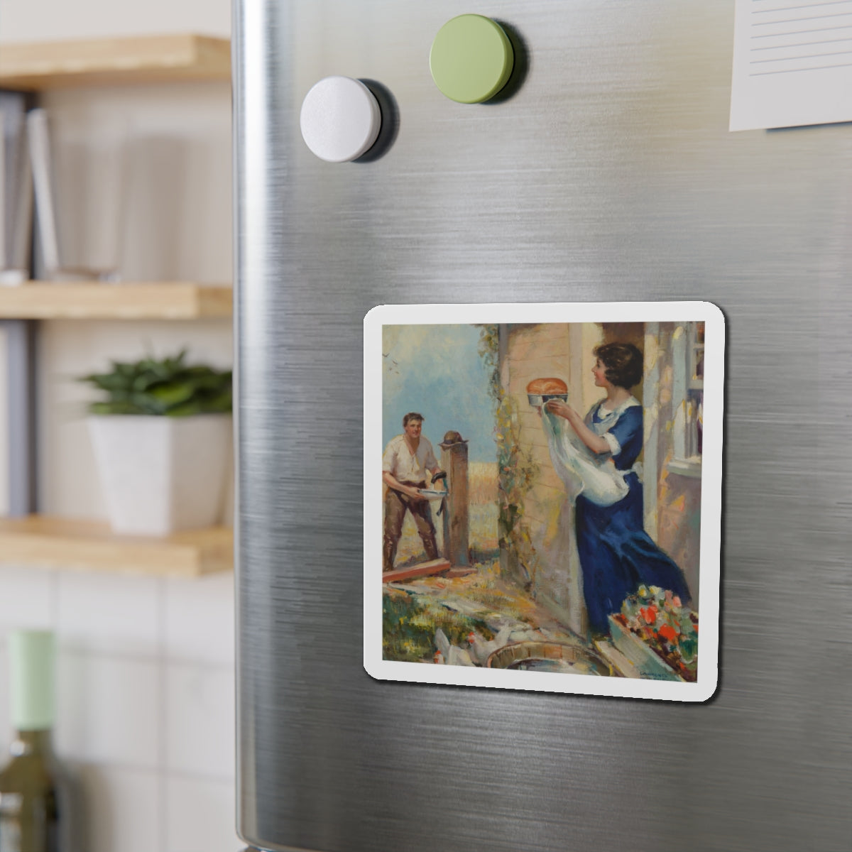 Fresh Bread (Magazine Illustration) Refrigerator Magnet-The Sticker Space