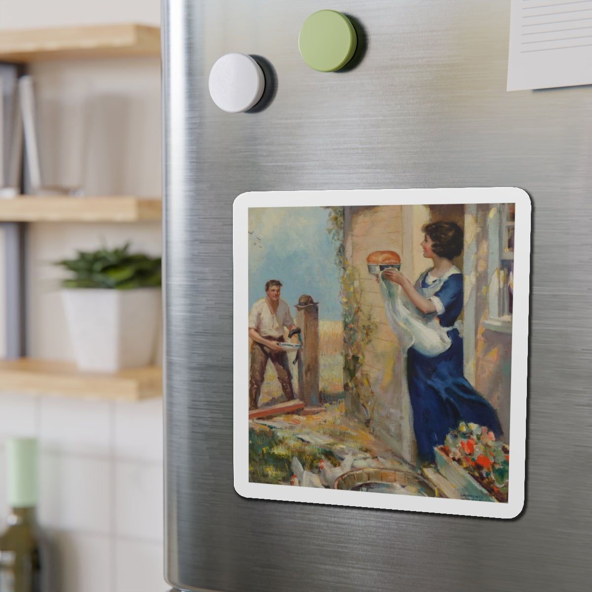 Fresh Bread (Magazine Illustration) Refrigerator Magnet-The Sticker Space