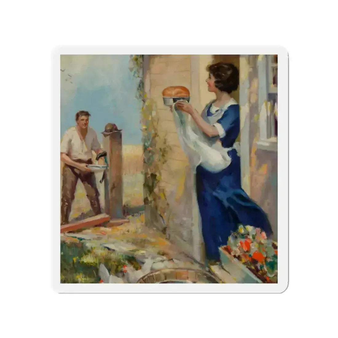 Fresh Bread (Magazine Illustration) Refrigerator Magnet 2 Inch Die-Cut - The Sticker Space