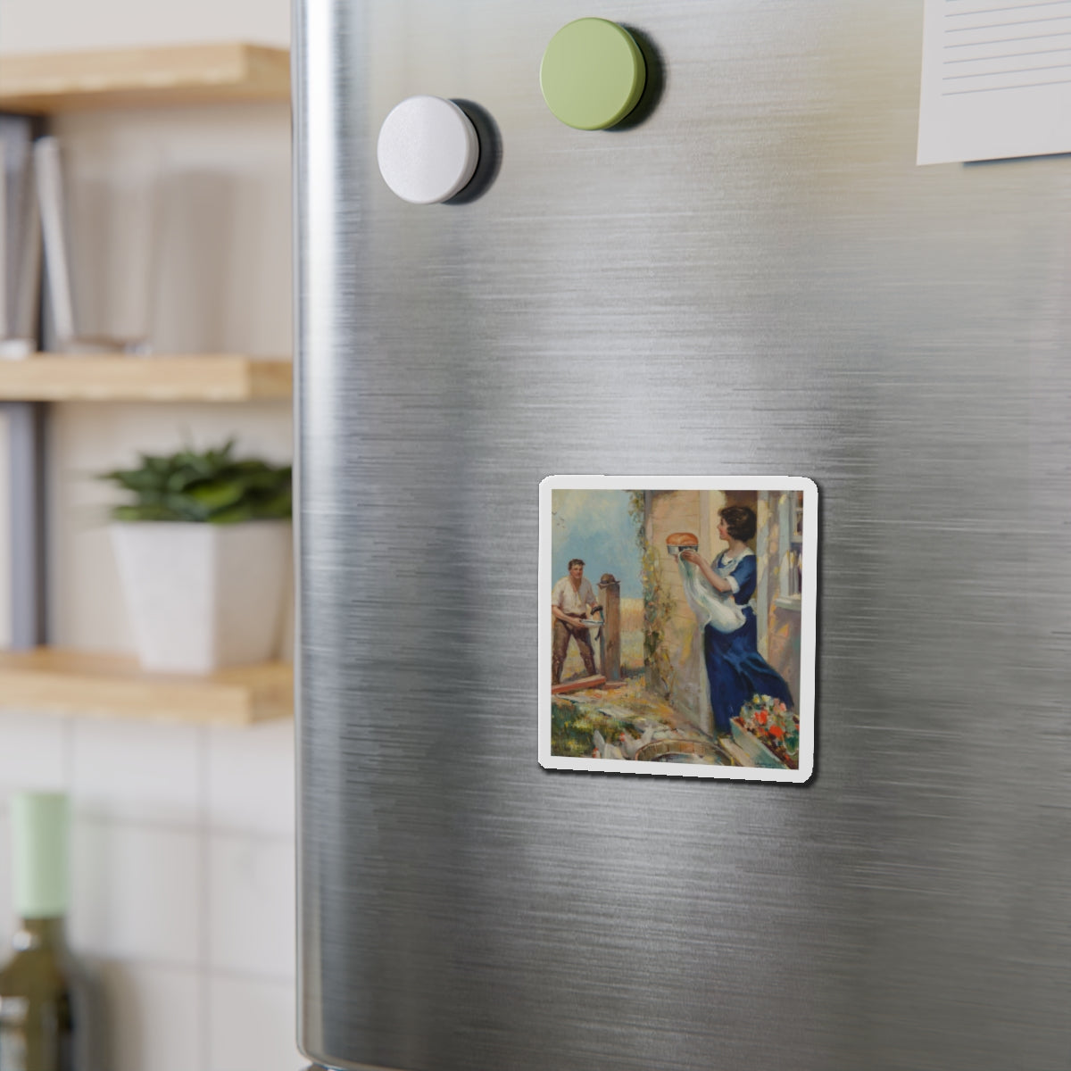 Fresh Bread (Magazine Illustration) Refrigerator Magnet-The Sticker Space