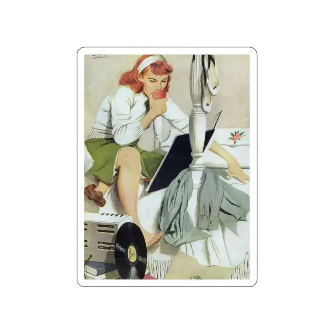 Friday Afternoon, Cosmopolitan, August 1946 (Magazine Illustration) STICKER Vinyl Die-Cut Decal - The Sticker Space