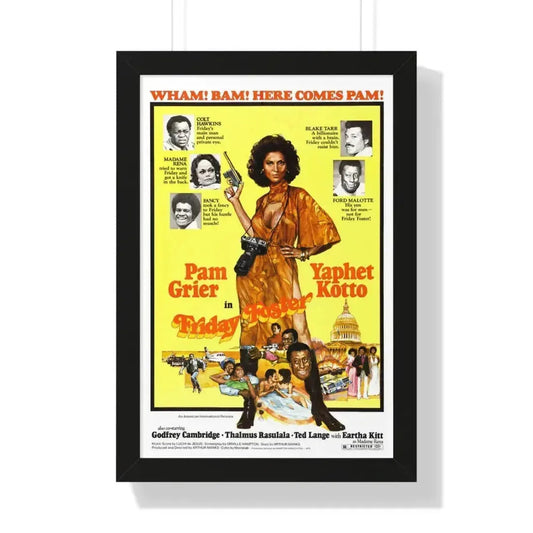 FRIDAY FOSTER 1975 - Framed Movie Poster 16″ x 24″ Black - The Sticker Space