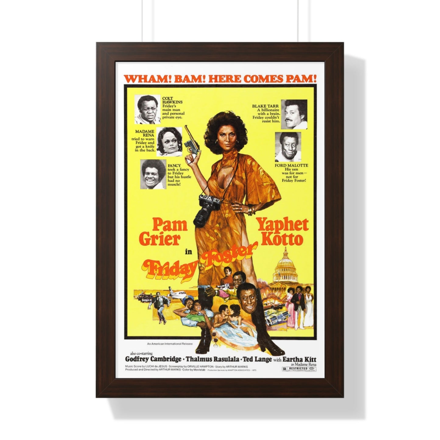 FRIDAY FOSTER 1975 - Framed Movie Poster-16″ x 24″-The Sticker Space