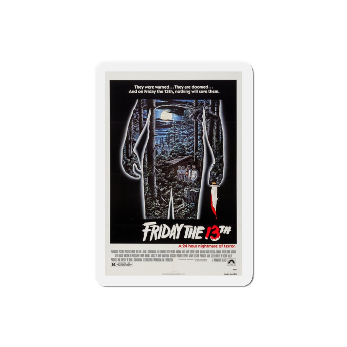 Friday the 13th 1980 Movie Poster Die-Cut Magnet-2" x 2"-The Sticker Space