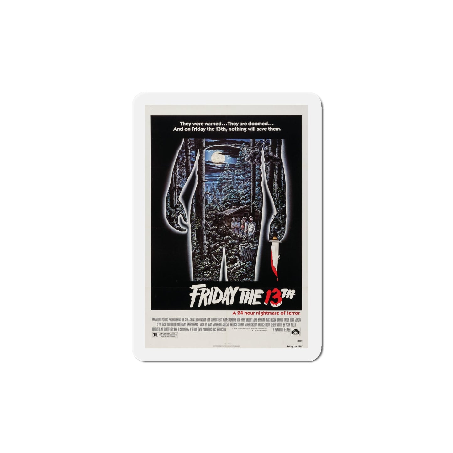 Friday the 13th 1980 Movie Poster Die-Cut Magnet-5" x 5"-The Sticker Space