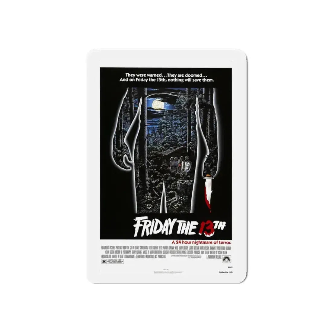 FRIDAY THE 13TH 1980 Movie Poster - Refrigerator Magnet 6 Inch - The Sticker Space