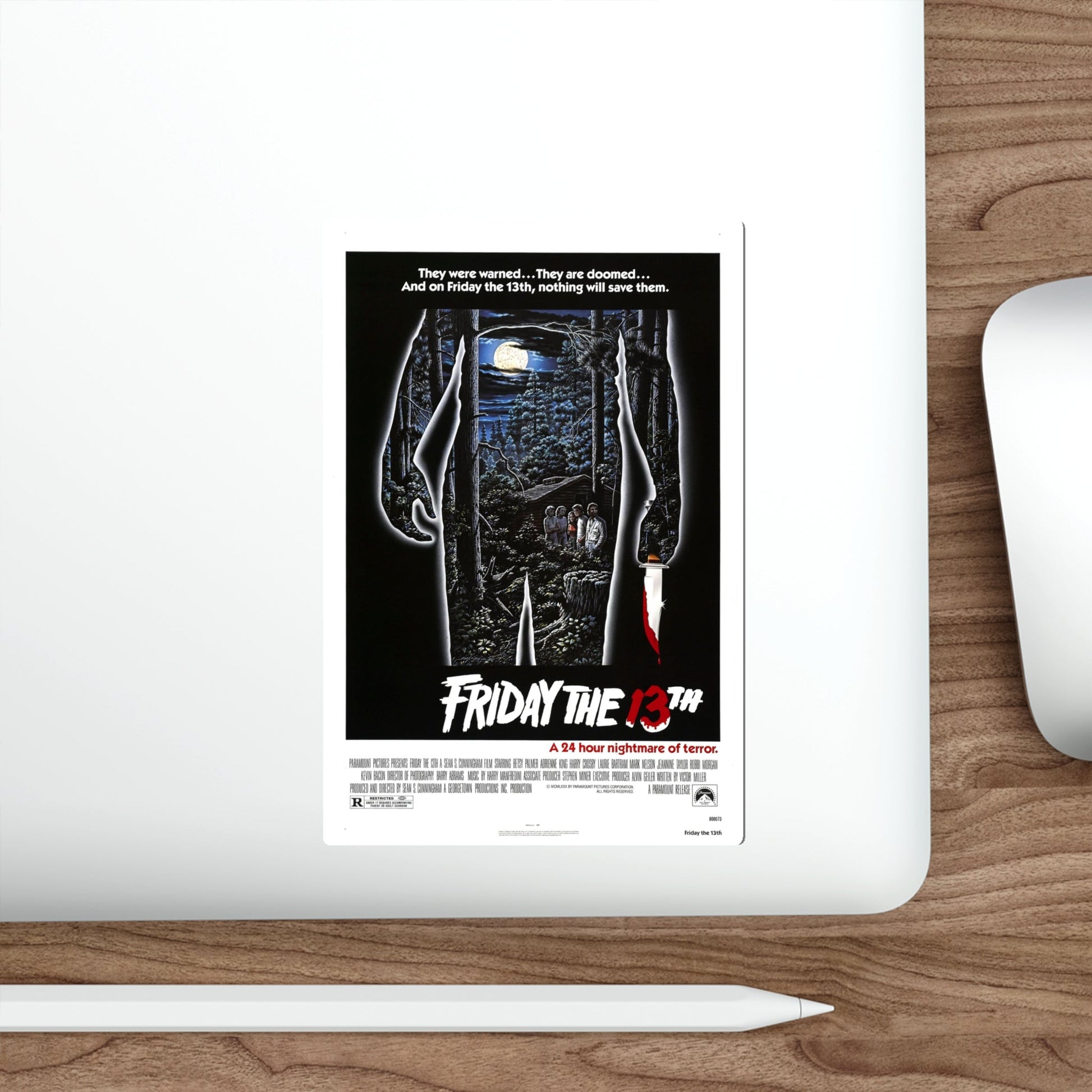 FRIDAY THE 13TH 1980 Movie Poster STICKER Vinyl Die-Cut Decal-The Sticker Space