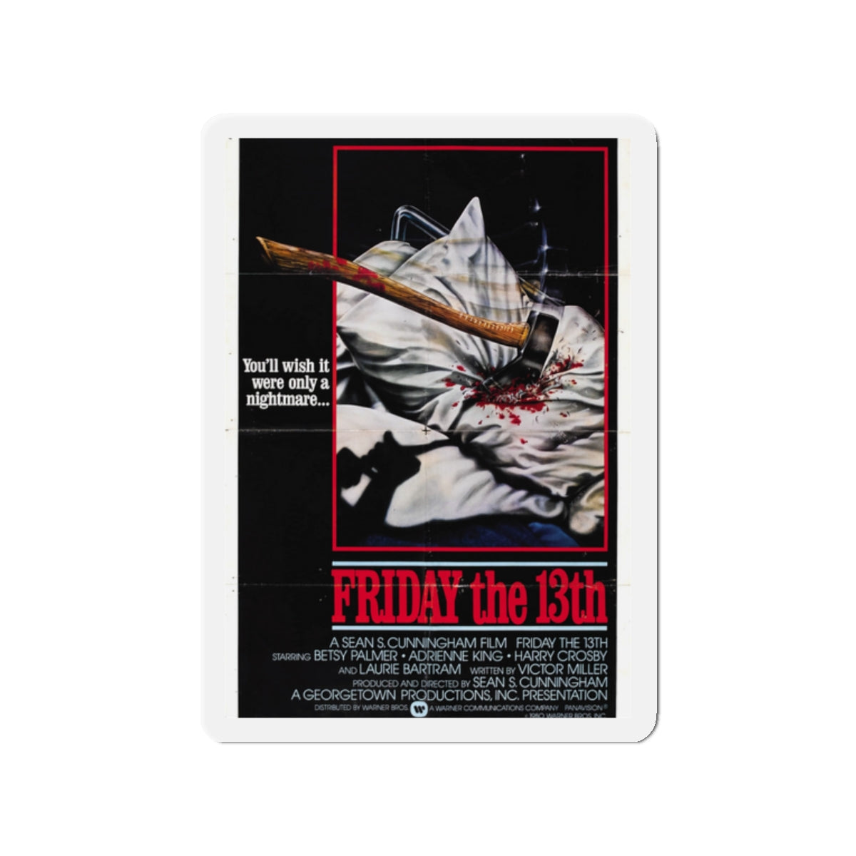 FRIDAY THE 13TH (2) 1980 Movie Poster - Die-Cut Magnet-2" x 2"-The Sticker Space