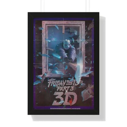 FRIDAY THE 13TH 3-D 1982 - Framed Movie Poster 16″ x 24″ Black - The Sticker Space